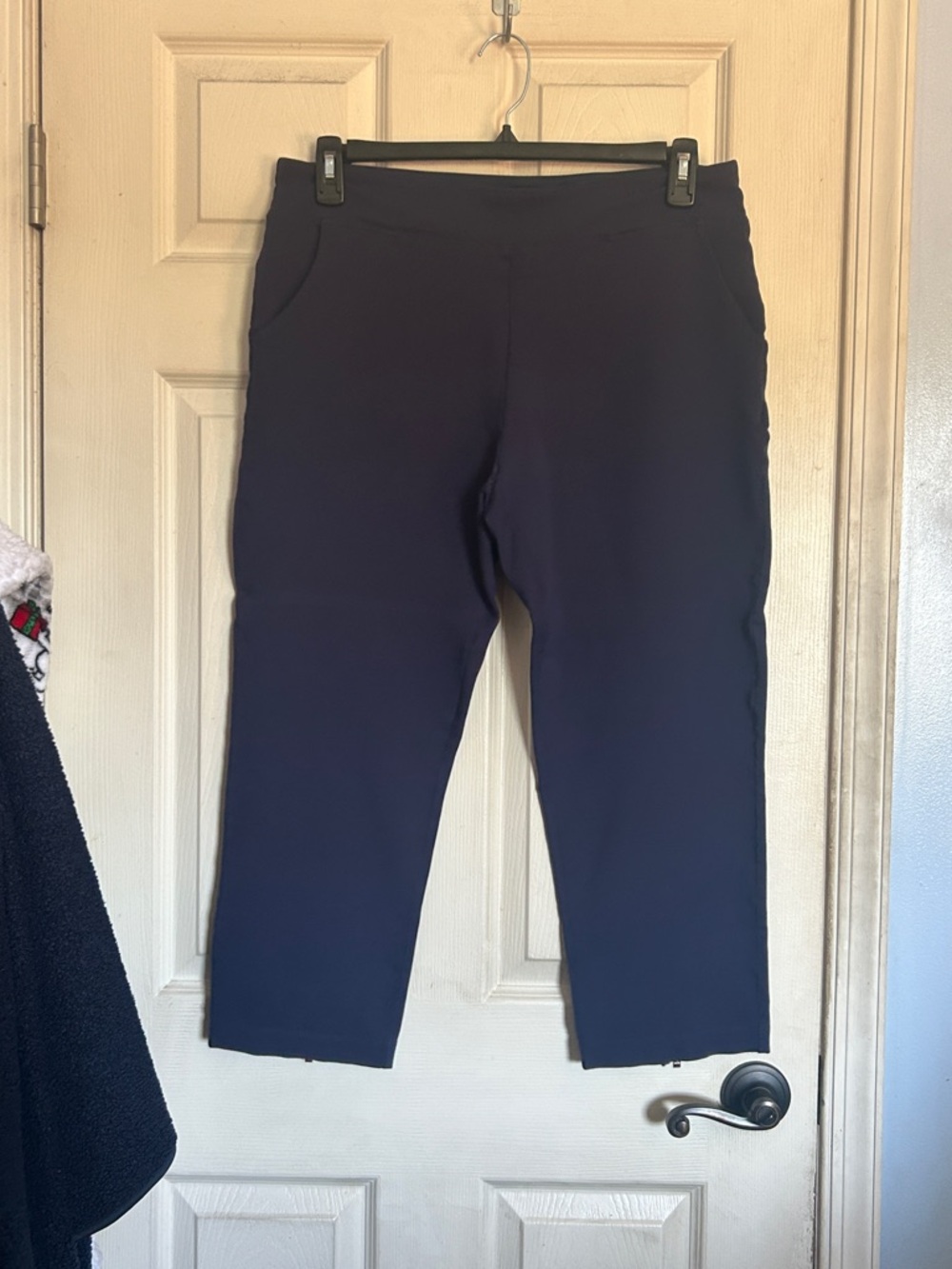 Belle by Kim Gravel Ponte Cropped Pants with Goldtone Zipper size 16